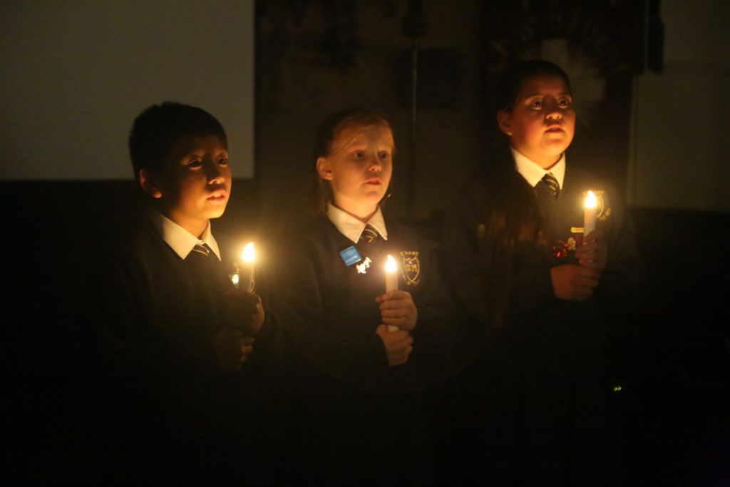 St Mary's choristers sang by candlelight
