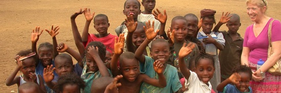 Kids waving